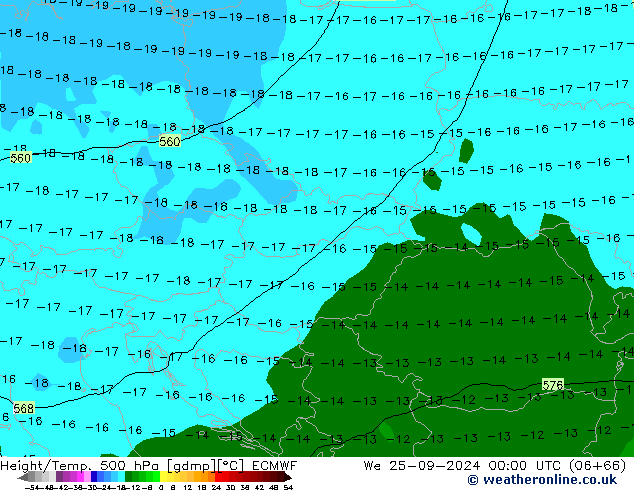 Z500/Rain (+SLP)/Z850 ECMWF St 25.09.2024 00 UTC