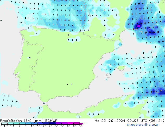 Z500/Rain (+SLP)/Z850 ECMWF Mo 23.09.2024 06 UTC