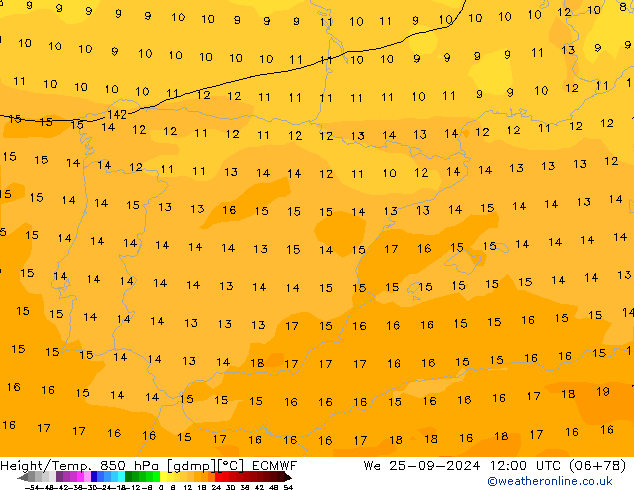 Z500/Yağmur (+YB)/Z850 ECMWF Çar 25.09.2024 12 UTC