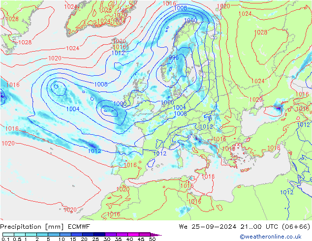 Niederschlag ECMWF Mi 25.09.2024 00 UTC