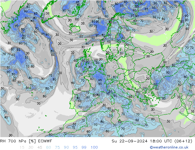 RV 700 hPa ECMWF zo 22.09.2024 18 UTC