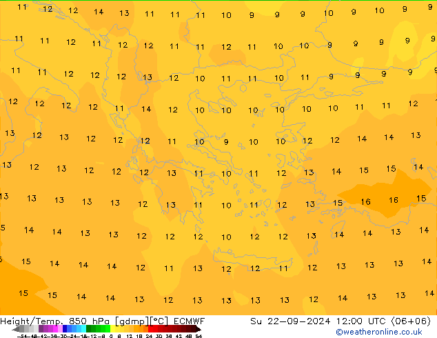 Z500/Rain (+SLP)/Z850 ECMWF  22.09.2024 12 UTC