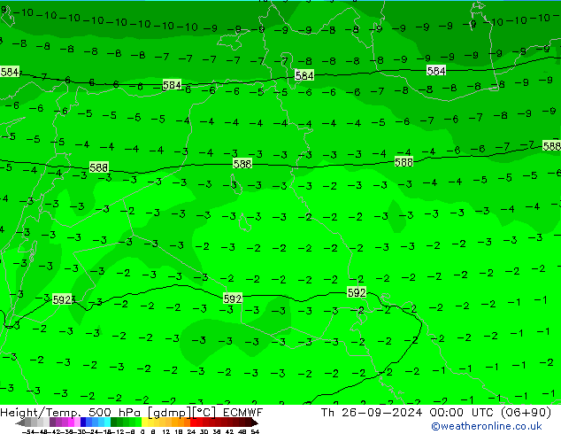 Z500/Rain (+SLP)/Z850 ECMWF  26.09.2024 00 UTC