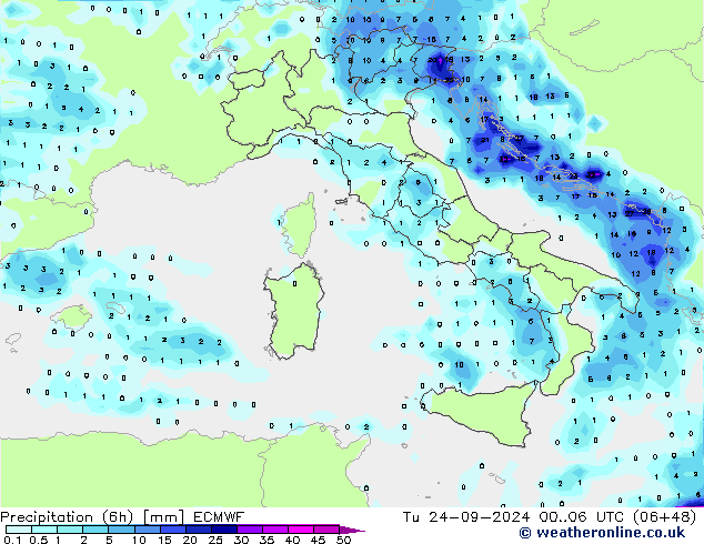 Z500/Rain (+SLP)/Z850 ECMWF mar 24.09.2024 06 UTC