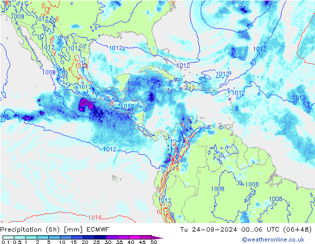 Z500/Rain (+SLP)/Z850 ECMWF  24.09.2024 06 UTC