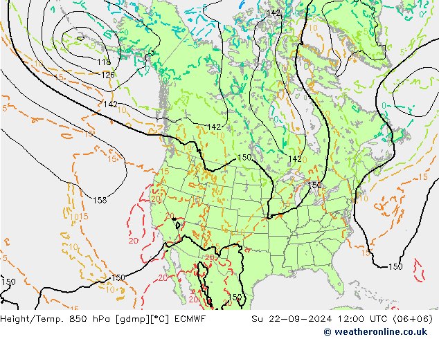 Z500/Rain (+SLP)/Z850 ECMWF Вс 22.09.2024 12 UTC