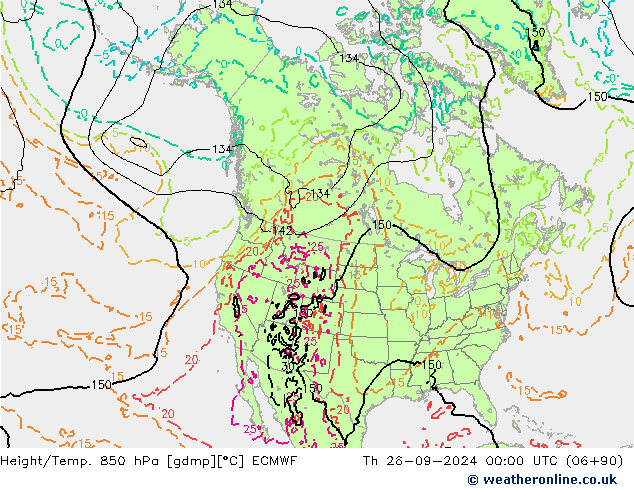 Z500/Regen(+SLP)/Z850 ECMWF do 26.09.2024 00 UTC