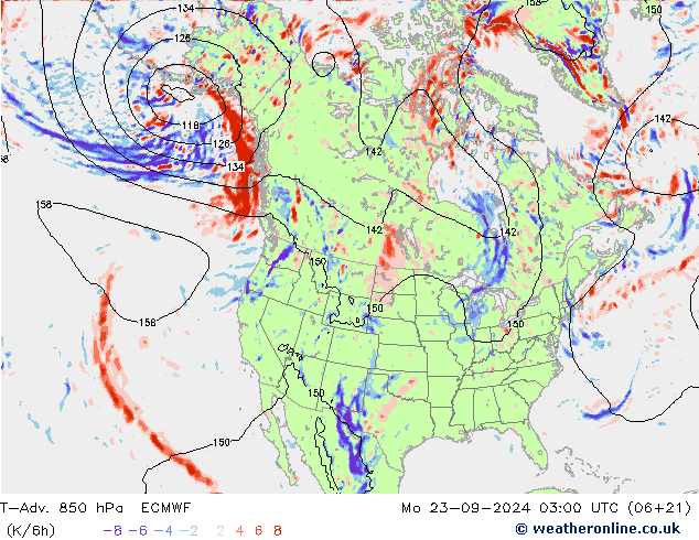 T-Adv. 850 hPa ECMWF Mo 23.09.2024 03 UTC