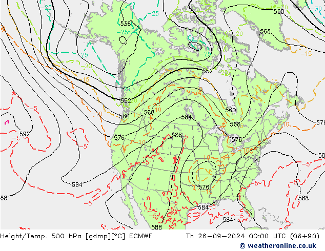 Z500/Regen(+SLP)/Z850 ECMWF do 26.09.2024 00 UTC