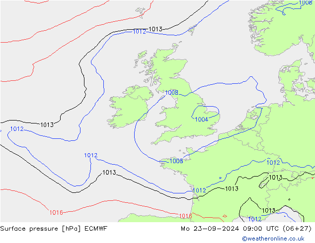 Pressione al suolo ECMWF lun 23.09.2024 09 UTC