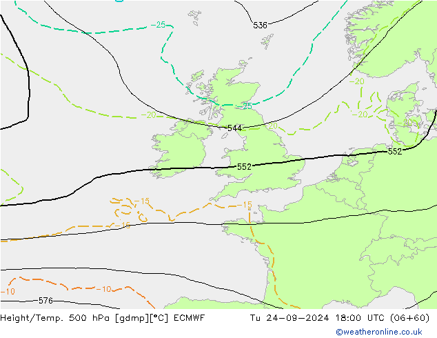 Z500/Rain (+SLP)/Z850 ECMWF Tu 24.09.2024 18 UTC