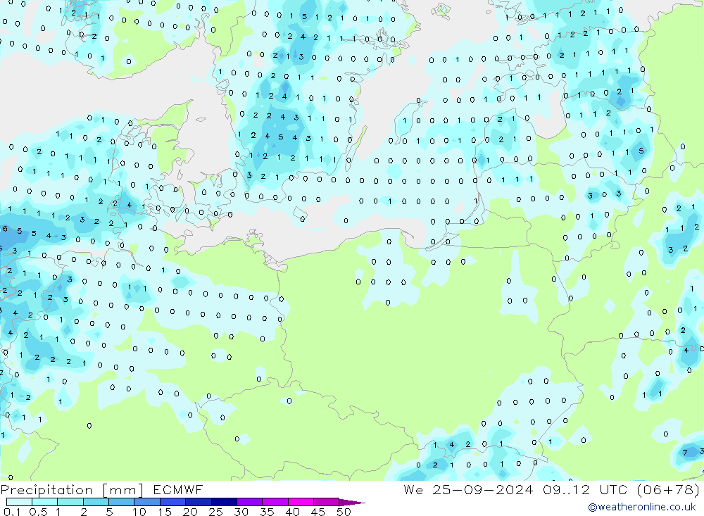 Yağış ECMWF Çar 25.09.2024 12 UTC