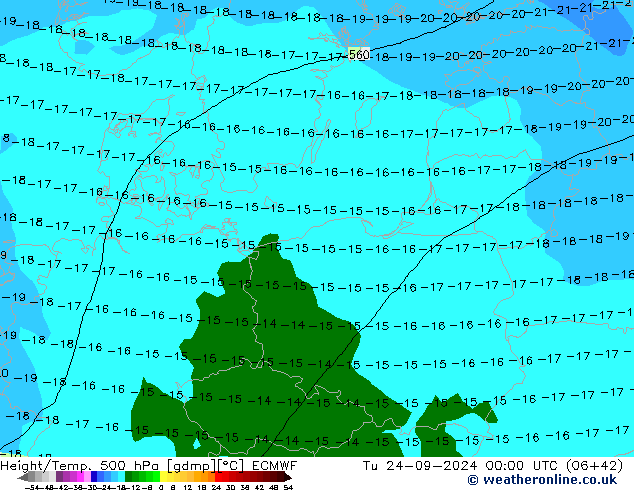 Z500/Regen(+SLP)/Z850 ECMWF di 24.09.2024 00 UTC