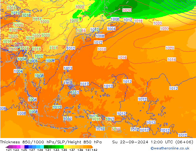 Thck 850-1000 hPa ECMWF Ne 22.09.2024 12 UTC