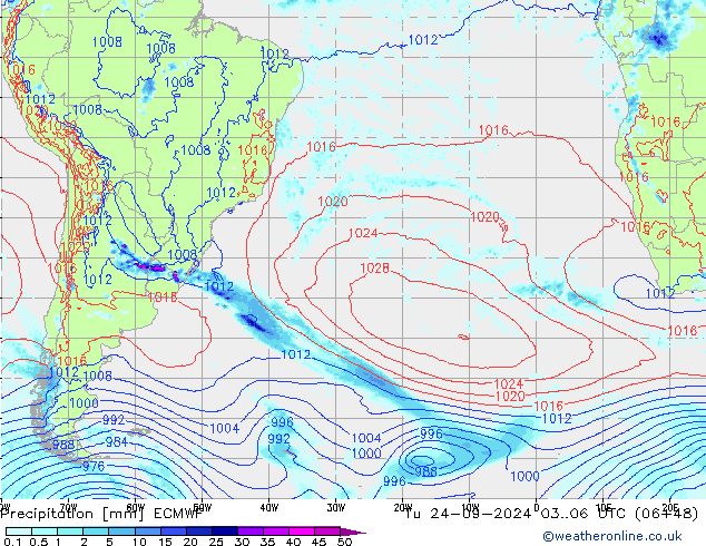 Précipitation ECMWF mar 24.09.2024 06 UTC