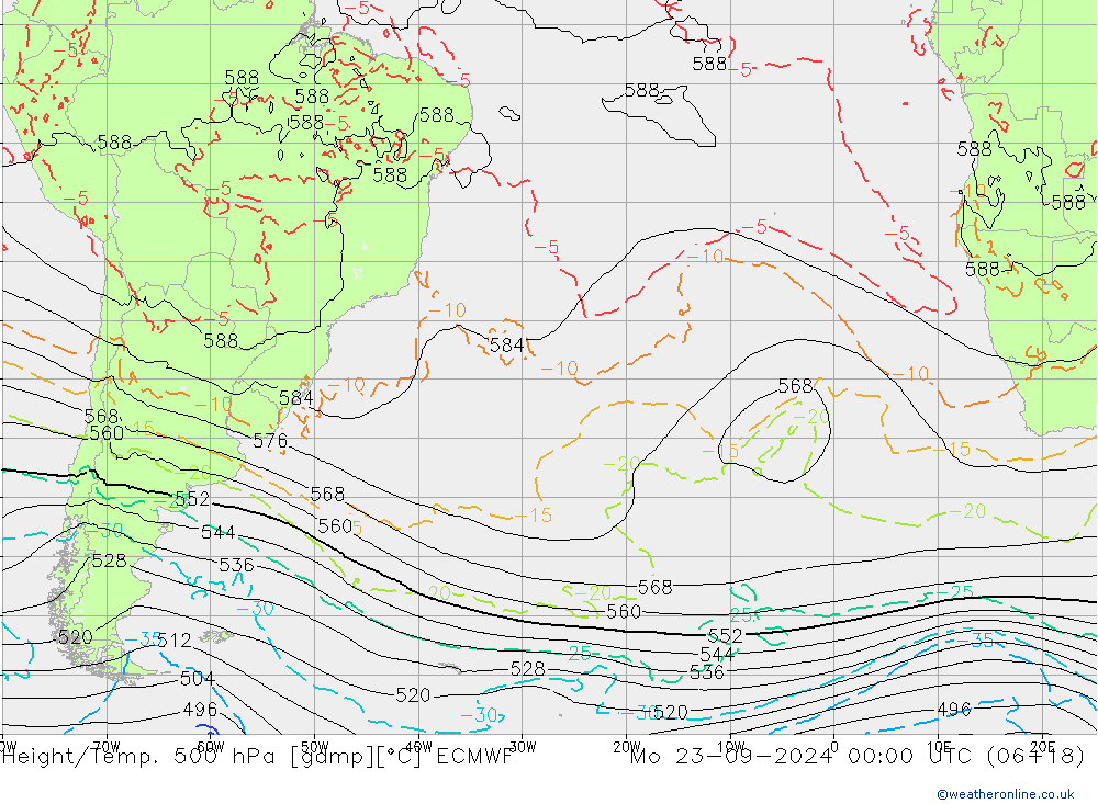 Z500/Regen(+SLP)/Z850 ECMWF ma 23.09.2024 00 UTC