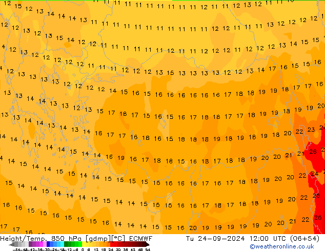 Z500/Rain (+SLP)/Z850 ECMWF Ter 24.09.2024 12 UTC