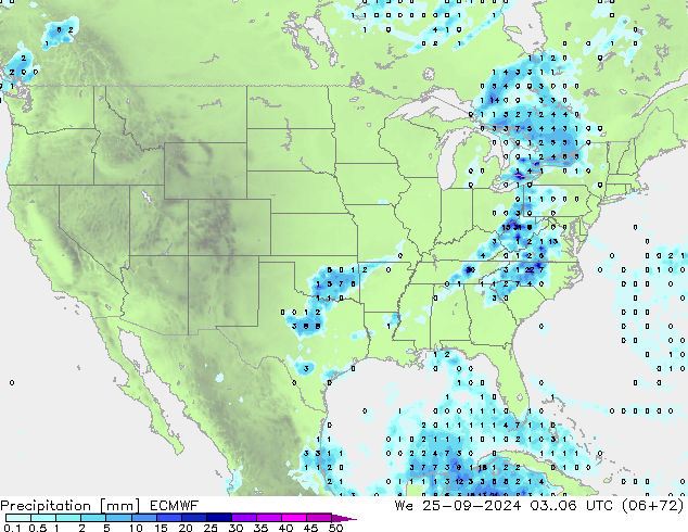 Neerslag ECMWF wo 25.09.2024 06 UTC