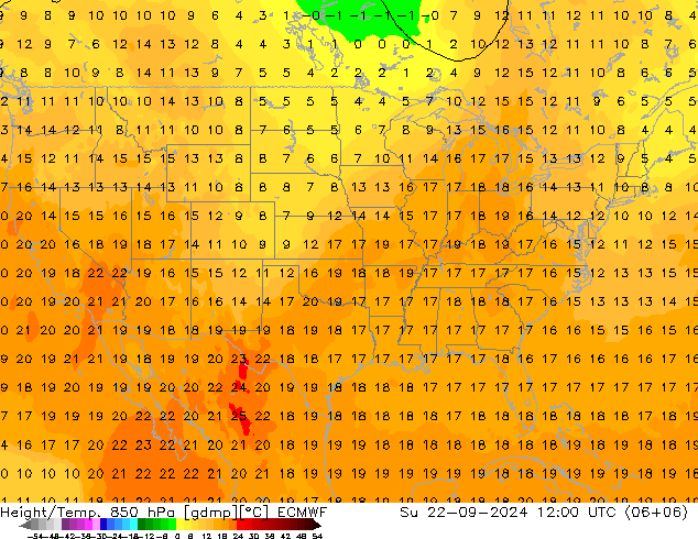 Z500/Rain (+SLP)/Z850 ECMWF Su 22.09.2024 12 UTC