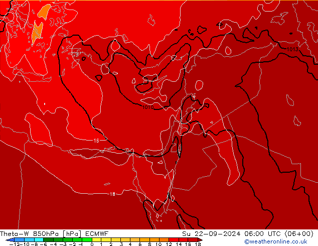 Theta-W 850hPa ECMWF dom 22.09.2024 06 UTC