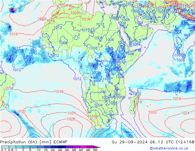 Z500/Rain (+SLP)/Z850 ECMWF Dom 29.09.2024 12 UTC