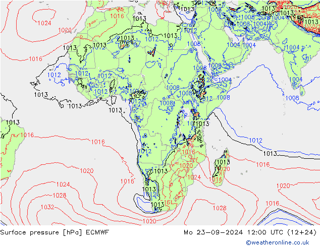 pression de l'air ECMWF lun 23.09.2024 12 UTC