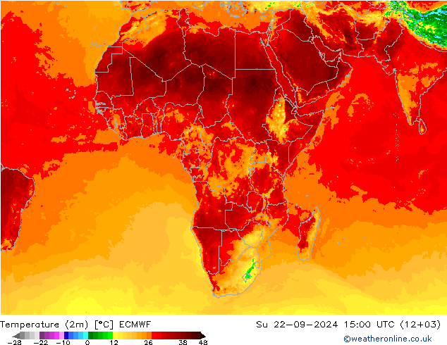 Temperatura (2m) ECMWF dom 22.09.2024 15 UTC