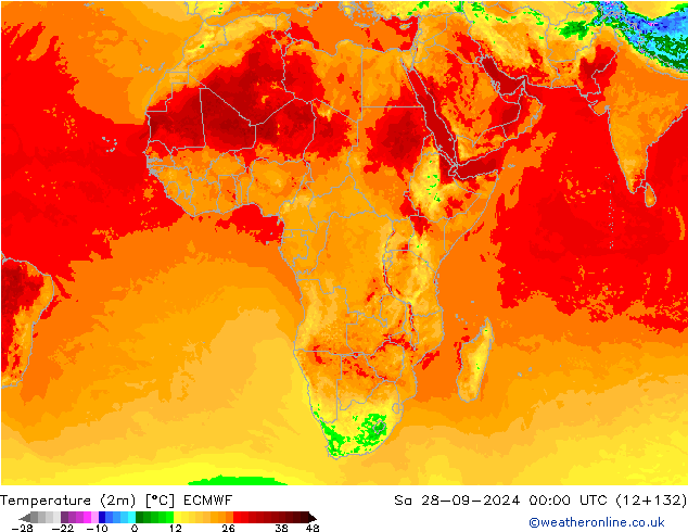 карта температуры ECMWF сб 28.09.2024 00 UTC