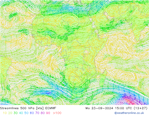 Streamlines 500 hPa ECMWF Mo 23.09.2024 15 UTC