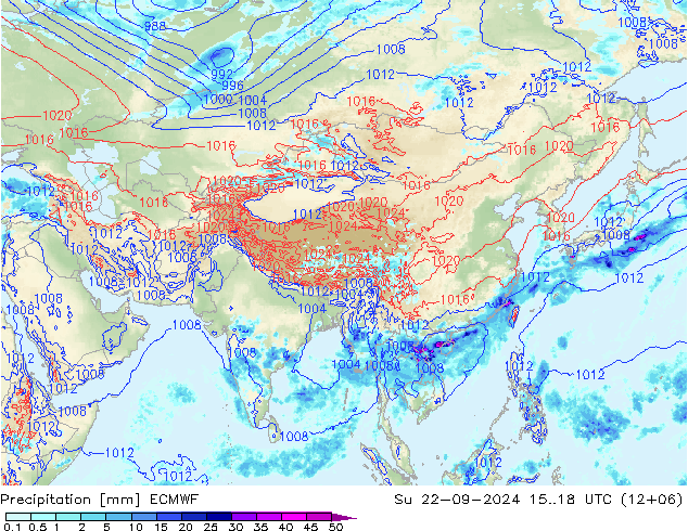 Precipitación ECMWF dom 22.09.2024 18 UTC