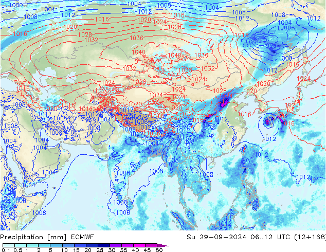 precipitação ECMWF Dom 29.09.2024 12 UTC