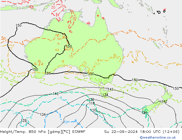 Yükseklik/Sıc. 850 hPa ECMWF Paz 22.09.2024 18 UTC