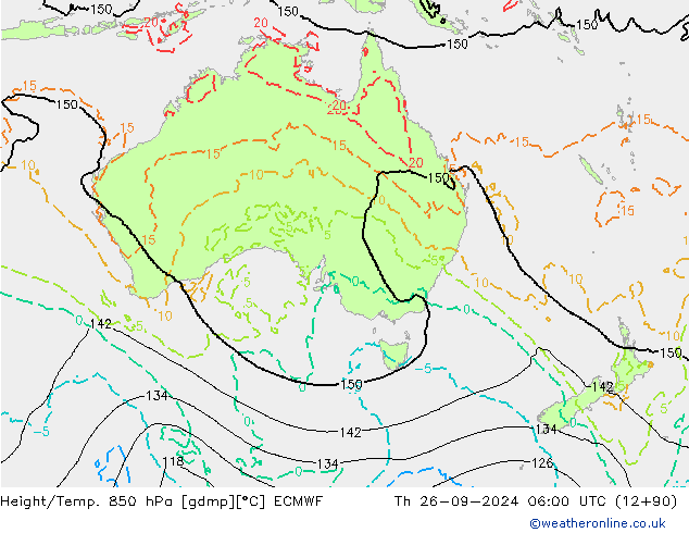 Z500/Yağmur (+YB)/Z850 ECMWF Per 26.09.2024 06 UTC