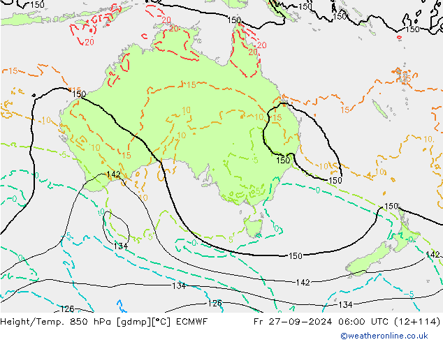 Height/Temp. 850 hPa ECMWF pt. 27.09.2024 06 UTC