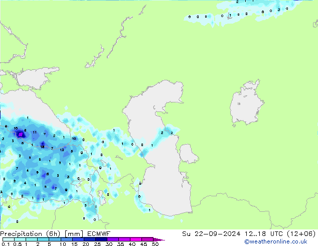 Z500/Rain (+SLP)/Z850 ECMWF Вс 22.09.2024 18 UTC