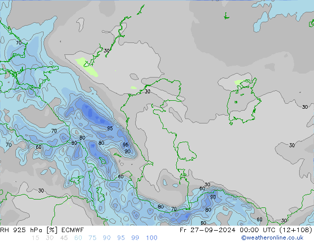 RH 925 hPa ECMWF Fr 27.09.2024 00 UTC