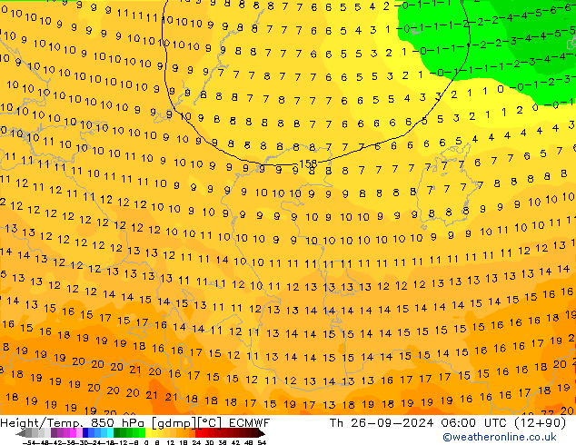 Z500/Rain (+SLP)/Z850 ECMWF jeu 26.09.2024 06 UTC