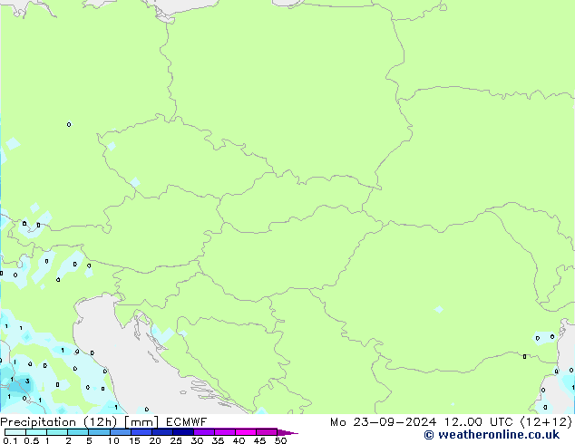 opad (12h) ECMWF pon. 23.09.2024 00 UTC