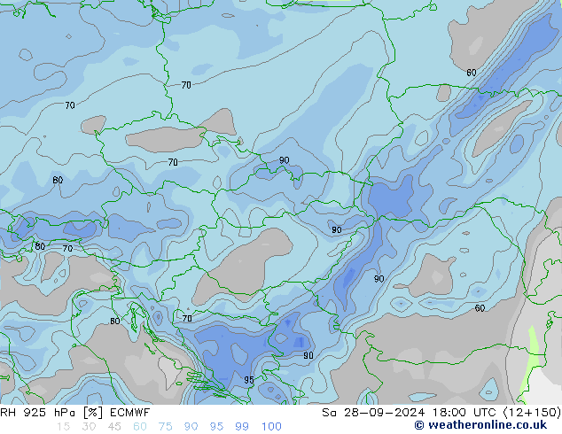 RV 925 hPa ECMWF za 28.09.2024 18 UTC