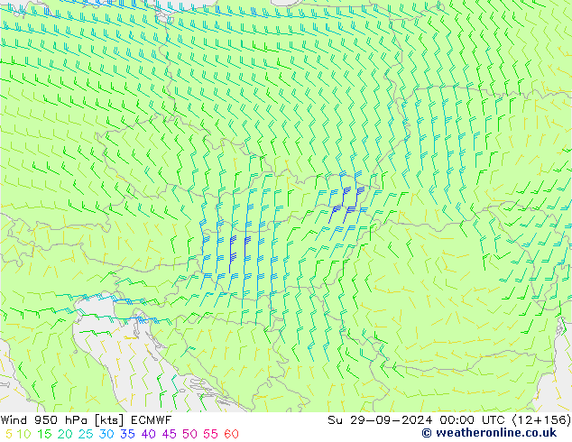 Wind 950 hPa ECMWF zo 29.09.2024 00 UTC