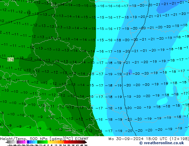 Z500/Rain (+SLP)/Z850 ECMWF Mo 30.09.2024 18 UTC