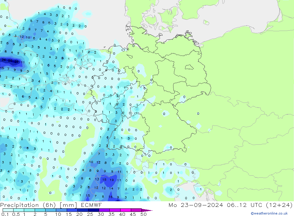 Z500/Rain (+SLP)/Z850 ECMWF lun 23.09.2024 12 UTC