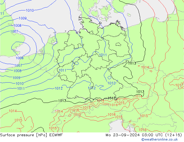 Yer basıncı ECMWF Pzt 23.09.2024 03 UTC