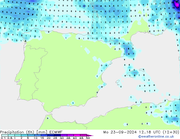 Z500/Rain (+SLP)/Z850 ECMWF Mo 23.09.2024 18 UTC