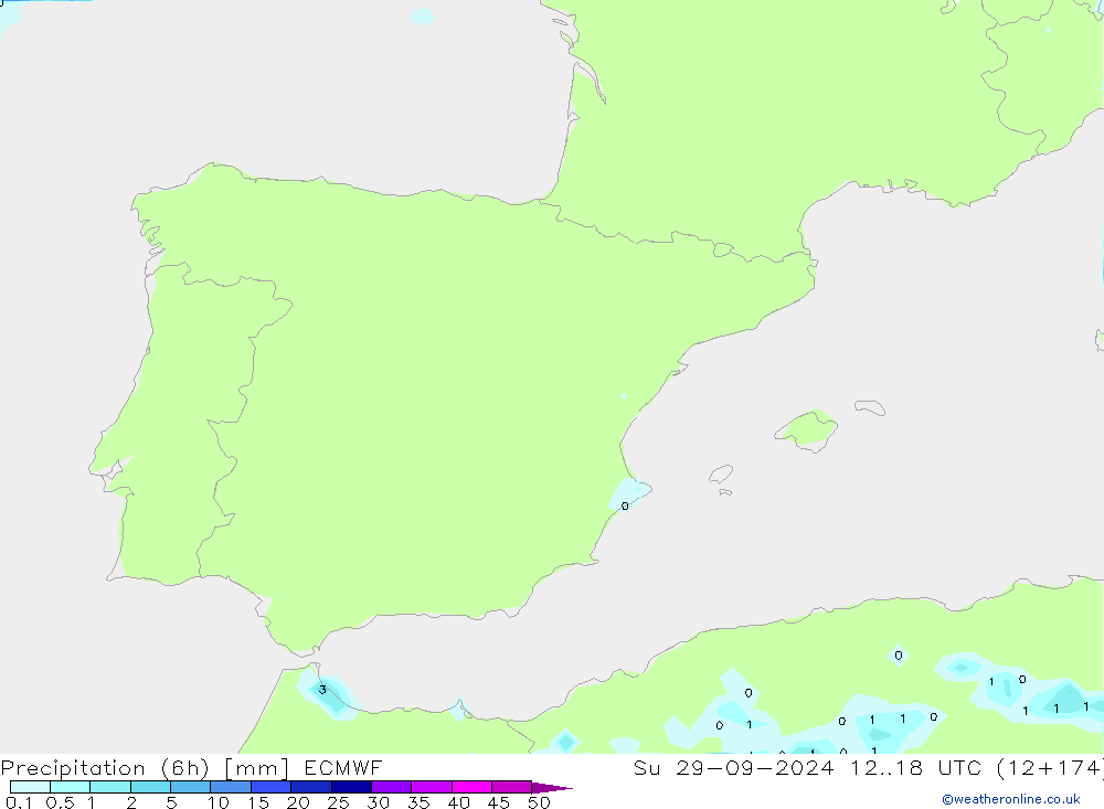 Precipitazione (6h) ECMWF dom 29.09.2024 18 UTC