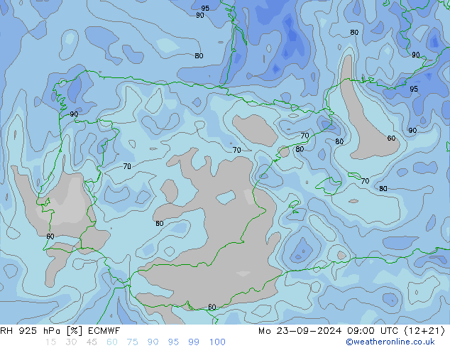 RV 925 hPa ECMWF ma 23.09.2024 09 UTC