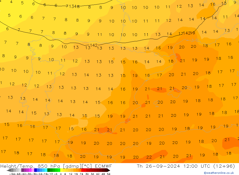 Z500/Rain (+SLP)/Z850 ECMWF Th 26.09.2024 12 UTC