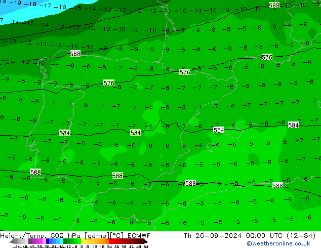 Z500/Rain (+SLP)/Z850 ECMWF Th 26.09.2024 00 UTC