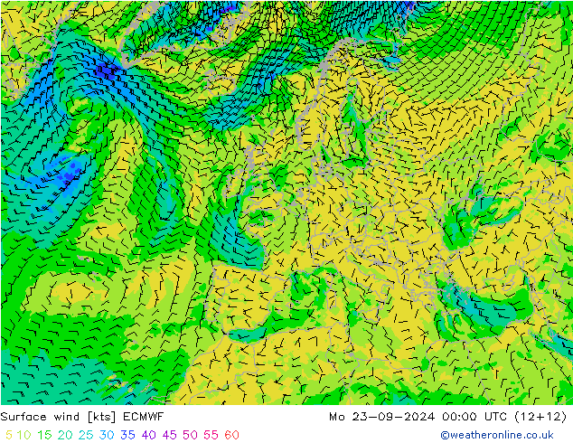 Bodenwind ECMWF Mo 23.09.2024 00 UTC