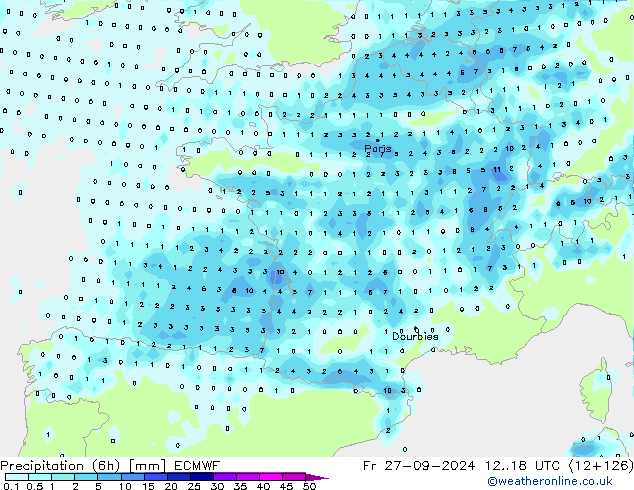 Z500/Rain (+SLP)/Z850 ECMWF  27.09.2024 18 UTC